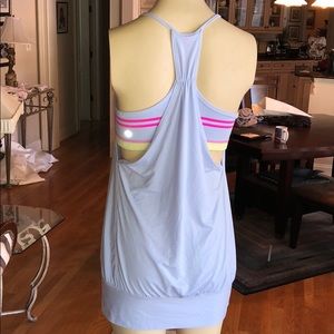 Gray/Light Blue colored Lululemon Tank